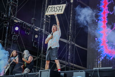 Le groupe Insanity Alert sur scène lors du Hellfest 2026, samedi 20 juin.