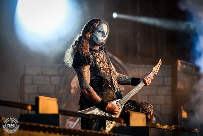 Matthew Greywolf, guitarist of Powerwolf, performing at Wacken Open Air 2026