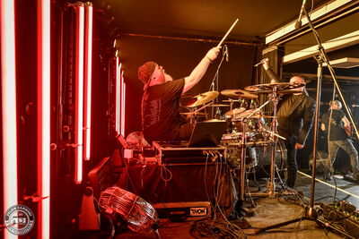 Skyline's drummer at the Landgasthof for Skyline during Wacken Open Air 2026.