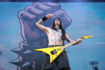 Le groupe BlackRain sur la Mainstage 1 du Hellfest 2026, vendredi 19 juin.