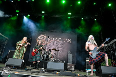 Cruachan performing with traditional Irish instruments at Wacken Open Air 2026