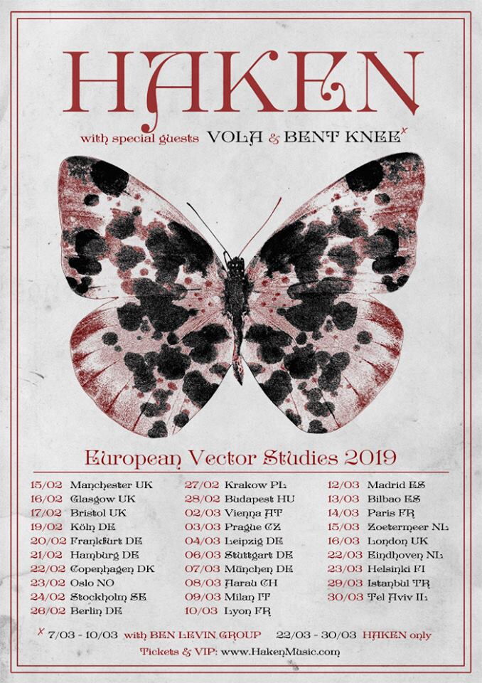 HAKEN + VOLA + BENT KNEE, La Maroquinerie, Paris, 14/03/2019