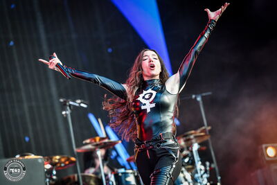 Lauren Hart, singer of Arch Enemy, performing at Wacken Open Air 2026