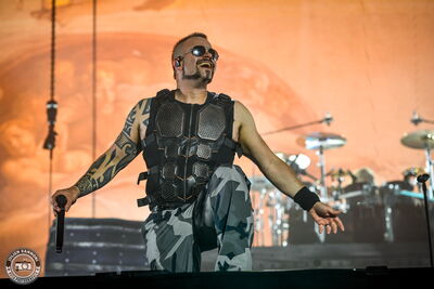 Joakim Brodén, vocalist of Sabaton, performing at Wacken Open Air 2026
