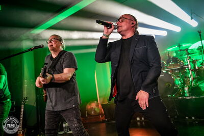 Skyline's singer performing at the Landgasthof during Wacken Open Air 2026.