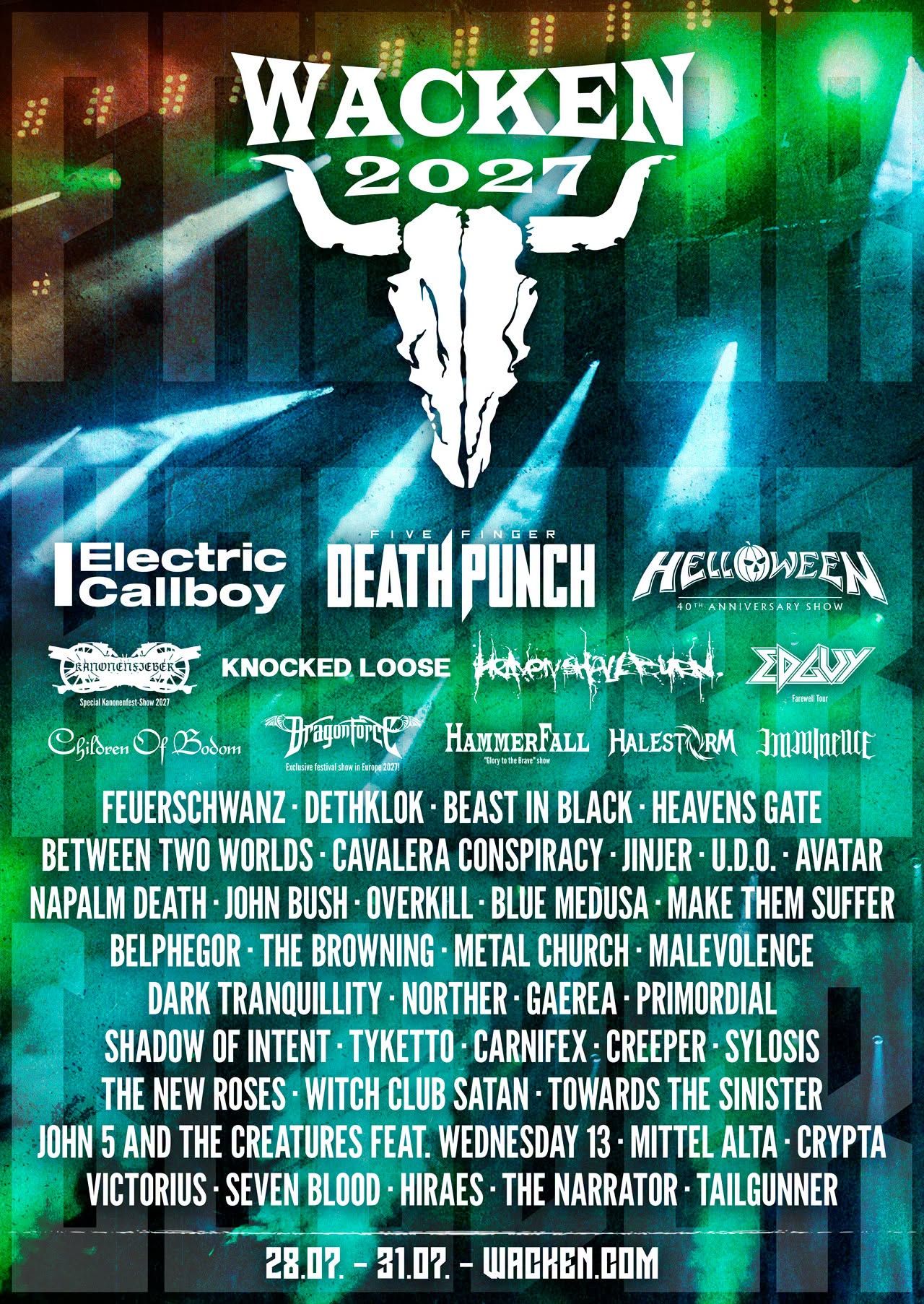 affiche du festival wacken open air 2027